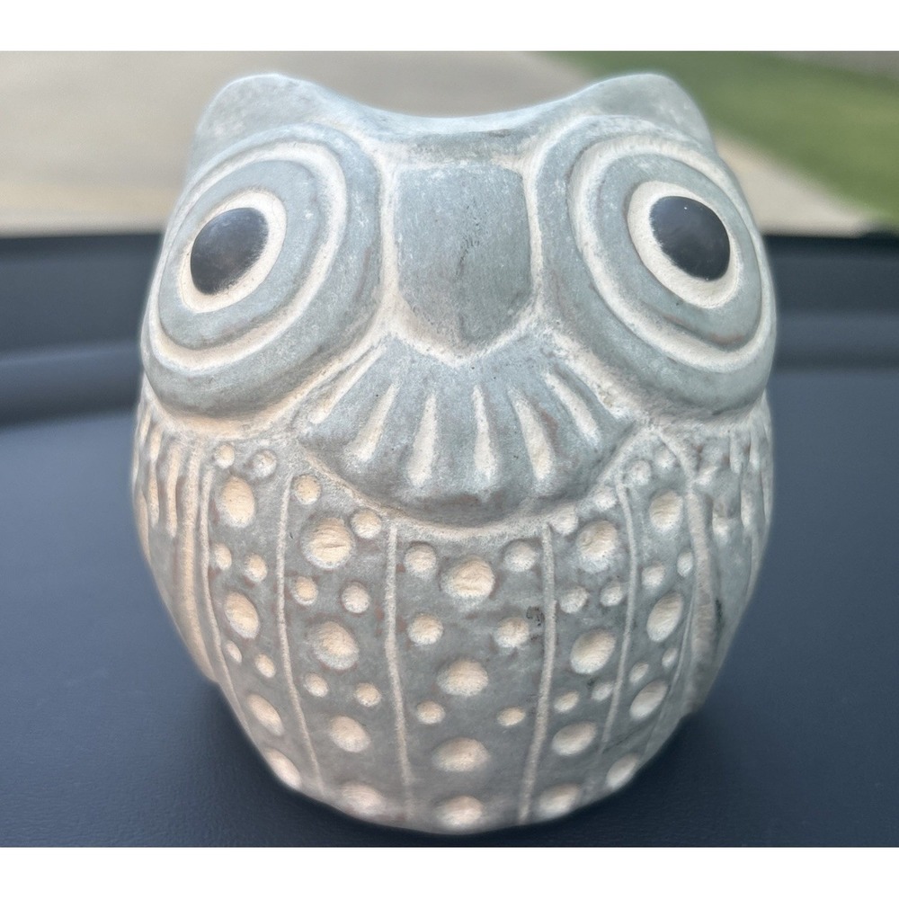 Vintage Isabel Bloom Small Owl Concrete Figurine‎ Retired 4" Art Stone Signed